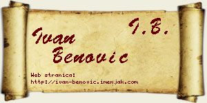 Ivan Benović vizit kartica